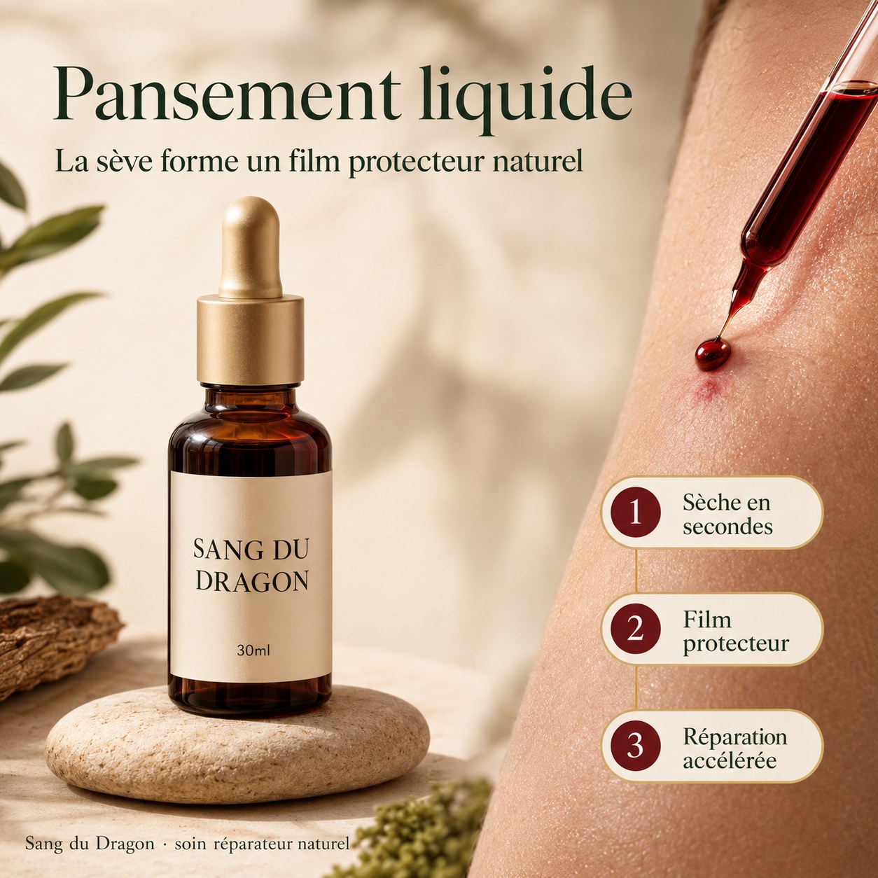 Pansement liquide naturel - la sève forme un film protecteur - Sang du Dragon